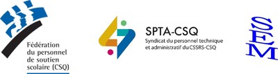Logo FPSS SPTA SEM (CSQ) (Groupe CNW/Fdration du personnel de soutien scolaire (FPSS-CSQ))
