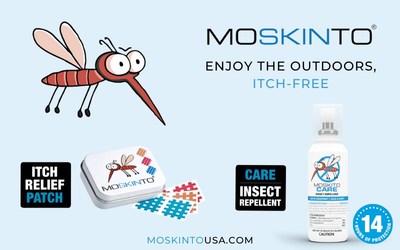 Moskinto, The Original Itch-Relief Patch & Moskito Care Insect Repellent are innovative solutions for the outdoor space. Moskinto patches provide lasting relief from itchy bites with their patent-pending design. The patch creates a lifting effect on your skin, allowing for a natural chemical-free effect from our body's lymphatic system. Moskito Care Insect Repellent contains 20% Picaridin. As an EPA-approved water-based solution, it both provides 14 hour protection as well as moisturizes!