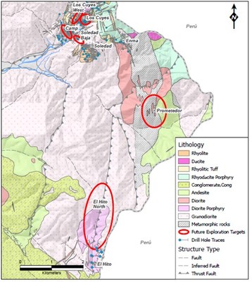 Figure 1: Condor Geology map and location of drill target and resource areas. (CNW Group/Luminex Resources Corp.)
