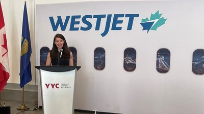 Angela Avery, WestJet Executive Vice-President, External Affairs (CNW Group/WESTJET, an Alberta Partnership)