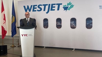 Bob Sartor, CEO, YYC Calgary International Airport Authority (CNW Group/WESTJET, an Alberta Partnership)