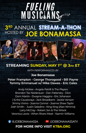 BLUES ROCK STAR JOE BONAMASSA RAISES OVER $560,000 TO DATE FOLLOWING THIRD ANNUAL STREAM-A-THON EVENT FOR MUSICIANS IN NEED
