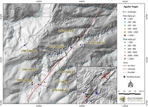 OUTCROP SILVER IDENTIFIES NEW 3.5 METRE WIDE AGUILAR VEIN EXTENDING THE MAPPED VEIN SYSTEM AT SANTA ANA TO 12 KILOMETRES