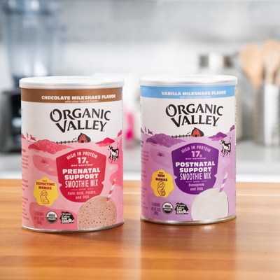 Organic Valley Expands Outside the Dairy Case to Bring Convenient, Organic Nutrition to New and Expecting Moms. New, Innovative Pre- and Postnatal Support Smoothie Mixes Help Pregnant and Postpartum Moms Meet Their Nutrient Needs