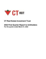 CT REIT Announces Ninth Distribution Increase and Strong First Quarter 2022 Results