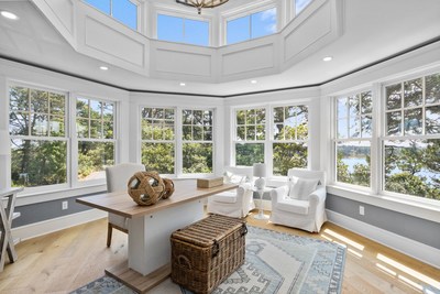 Set on 2.74 acres, Fox Hill offers a private sanctuary with 11,000 square feet of sophisticated coastal luxury. The renovated retreat has stunning views of Crows Pond, Eastward Ho and Pleasant Bay, and a private boat dock.
