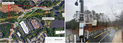 Installed in Technology Parkway, ACiiST’s technology spans a half-mile of Peachtree Corners’ city street of the future, allowing deployed technologies and smart infrastructure with cameras, wireless links and other communication equipment to be streamed directly to the Curiosity Lab’s IoT Control Room. Communication between the smart infrastructure and the IoT Control Room is possible via self-managed ACiiST Polarity units that create a low latency, high performance and fully manageable network.