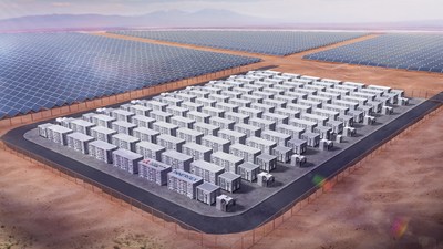 Projet de stockage d'énergie par batterie de Salvador dans le désert d'Atacama au nord du Chili. (Crédit de rendu : Mitsubishi Power) (Groupe CNW/Innergex Énergie Renouvelable Inc.)