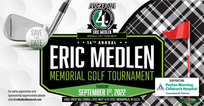 Registration is officially open for the 14th Annual Lucas Oil Eric Medlen Memorial Golf Tournament, set to take place on Thursday, September 1, 2022. The annual golf tournament honors the late NHRA Funny Car driver Eric Medlen and takes place at Eagle Creek Golf Course and all funds raised from the charity event are donated to Peyton Manning Children’s Hospital (PMCH) at Ascension St. Vincent.