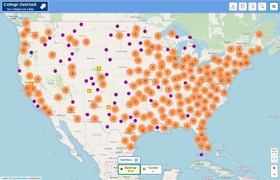 Map Of All Colleges College Overlook Puts College Research On The Map