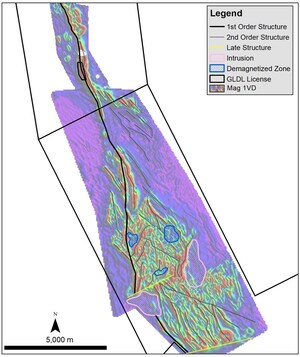 GOLD LINE ANNOUNCES REINTERPRETATION OF HISTORIC GEOPHYSICAL SURVEY DATA TO ENHANCE TARGETING FOR 2022 EXPLORATION PROGRAM