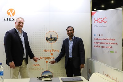 From Left to Right: Peter van Burgel, CEO of AMS-IX; Ravindran Mahalingam, SVP International Business of HGC