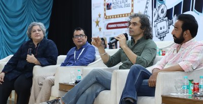 Bollywood Director Imtiaz Ali interacting with the students of Film Making at the campus of Chandigarh University Gharuan during the 2nd Chandigarh Music and Film Festival