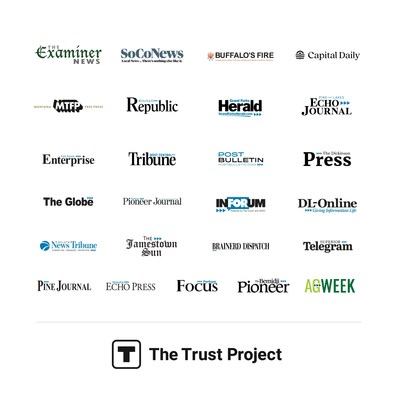 The Trust Project recebe 25 parceiros de notícias. (PRNewsfoto/The Trust Project)
