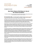 Download a .pdf of the press release, 'Nari Ward: Home of the Brave' from the Vilcek Foundation