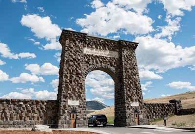 Roosevelt Arch Gardiner, Montana - Yellowstone National Park's only year-round entrance