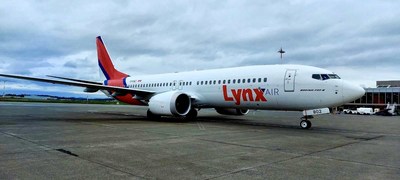 Le premier vol de Lynx Air (Lynx) vers l'aéroport international de Victoria a décollé aujourd'hui, marquant le début des trajets aller-retour deux fois par semaine depuis l'aéroport international de Calgary. (Groupe CNW/Lynx Air)