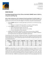 Filo Mining Extends Breccia 41 by 175m to the North; FSDH057 ends in 13.8% Cu, 13.2 g/t Au and 507 g/t Ag (CNW Group/Filo Mining Corp.)