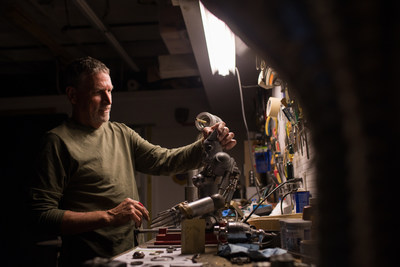 Thom Byrne at work in his studio.
