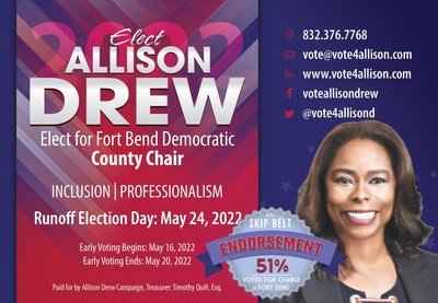 ELECT Allison Drew for Fort Bend Democratic County Chair