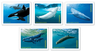 Timbres de baleines en voie de disparition (Groupe CNW/Postes Canada)
