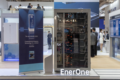 EnerOne, o BESS de refrigeração líquida modular para ambientes externos (PRNewsfoto/Contemporary Amperex Technology Co., Ltd.)