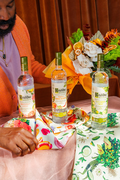 Ketel One Botanical inspired cocktail towels from "Spritz into Summer Collection"