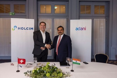 Mr Gautam Adani Chairman Adani Group with Mr Jan Jenisch CEO Holcim Limited 