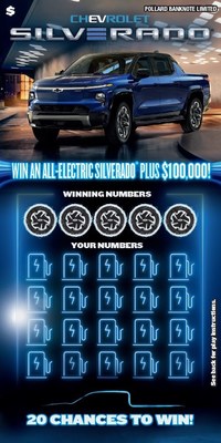 Concept ticket art featuring Chevrolet® Silverado® EV (CNW Group/Pollard Banknote Limited)