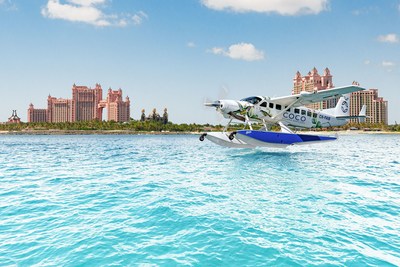 Coco Bahamas seaplane landing in front of Atlantis Paradise Island