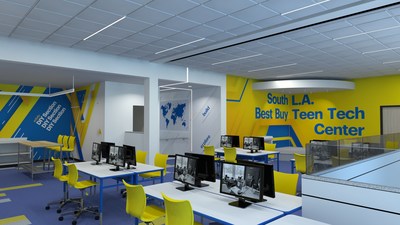 VSEDC's South LA Best Buy Teen Tech Center is a safe space where teens have access to the latest equipment and technology bootcamps. (photo credit: Adam Dominguez)