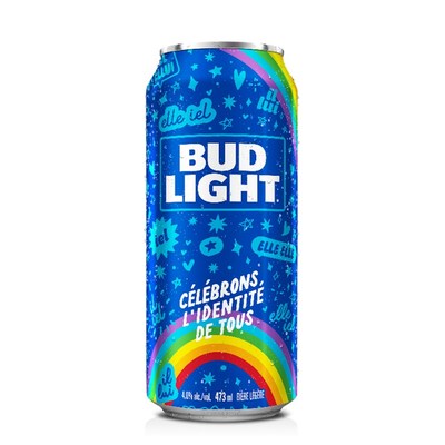 Des canettes de Bud Light de la Fiert, inspires par la diversit des pronoms, sont disponibles ds maintenant au Canada, jusqu' puisement des stocks. (Groupe CNW/Bud Light Canada)