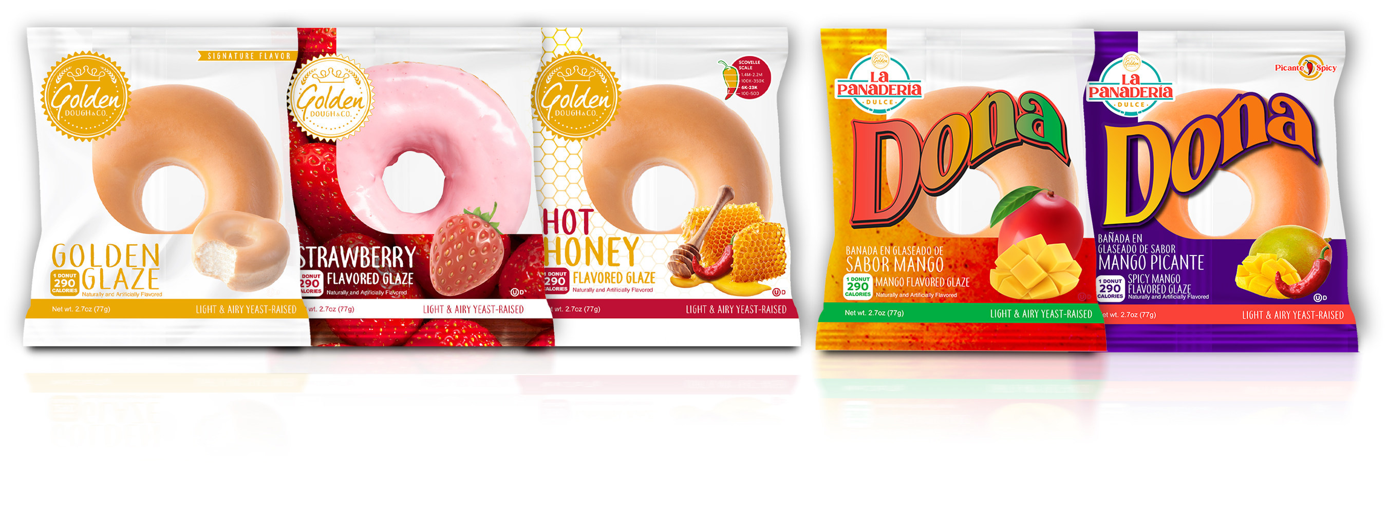 Golden Dough Foods is the first company to introduce individually wrapped, full-sized yeast-raised donuts with extended shelf life at mass scale. At the Sweets & Snacks Show, the Florida-based startup will unveil two brands: Golden & Co. and La Panadería Dulce.
