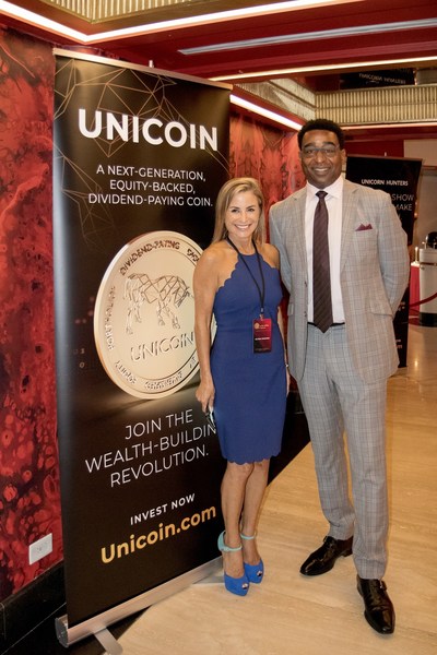 Silvina Moschini, Founder and President, Unicoin and Cris Carter, Unicoin Global Ambassador