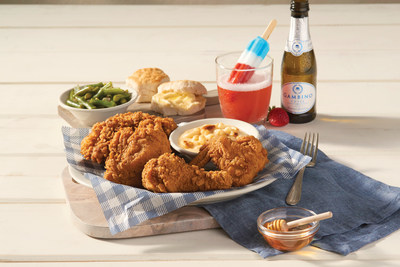 Cracker Barrel’s Southern Fried Chicken meal perfectly pairs with the new Rocket Pop Mimosa.
