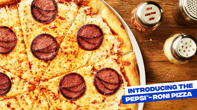 Pepsi introduces the Pepsi™-Roni Pizza in partnership with the Culinary Institute of America (CIA) Consulting made with real Pepsi-infused pepperoni.