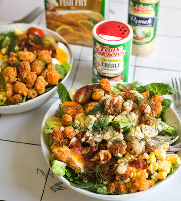 This Fried Crawfish Tails Cobb Salad by My Diary of Us is a tasty Cajun twist on the traditional, thanks in part to Tony’s Creole-Style Ranch Dressing.