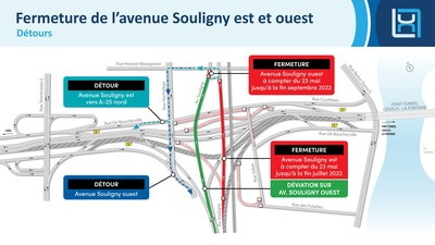 Fermeture de longue dure sur l'avenue Souligny (Groupe CNW/Ministre des Transports)