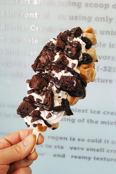 Chocolate Overload Croffle. Now available at Creamistry Cerritos (Cerritos, CA). Coming soon to more locations this summer.