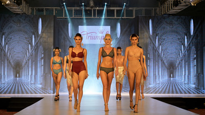 Models walking the ramp showcasing the new collection of premium lingerie at Triumph International India's Annual Fashion Show.