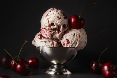 Cherry Bomb: Cherry flavored frozen dessert with real bordeaux cherry chunks and cherry swirl.