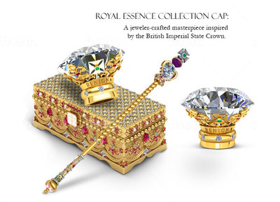 Royal Essence Collection cap: A jeweler-crafted masterpiece inspired by the British Imperial State Crown.