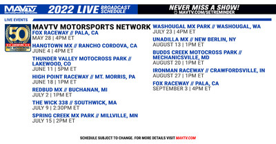 MAVTV_PR: MAVTV Motorsports Network Pro Motocross Championship Live Broadcast Schedule