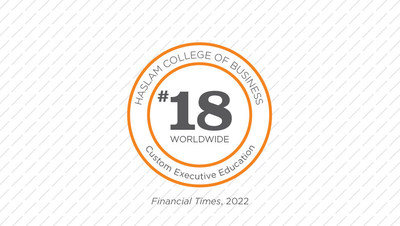 The Financial Times ranked the University of Tennessee, Knoxville's Haslam College of Business, No. 18 in the World in Custom Executive Education.