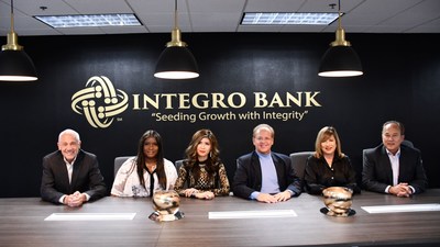 The Integro Bank Executive Team: Tom Reed CFO, Renee Parker-Weathersby VP Human Resources, Elaine Szeto Chief Innovation Officer, Thomas Inserra CEO, Mary Borg Chief Banking Officer and Greg Stava Chief Credit Officer.