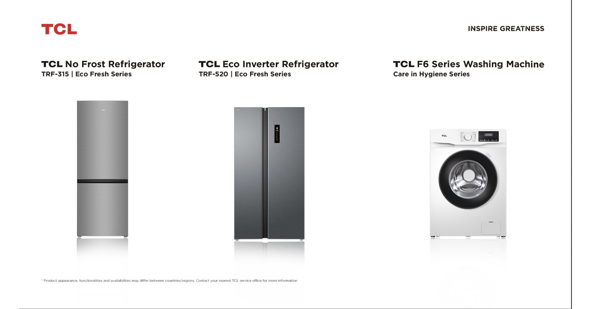 TCL презентует в России холодильники TRF-315 и TRF-520 с системой No Frost,  а также стиральную машину Серии F6