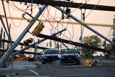 A devastating storm with high winds, heavy rain and lightning that hit the nation’s capital on May 21, resulted in extensive damage to both the distribution and transmission equipment across our service territory. (CNW Group/Hydro Ottawa Holding Inc.)