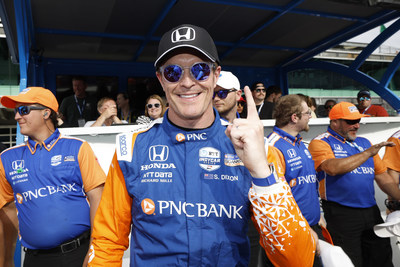 Honda's Scott Dixon claimed the pole for next Sunday's Indianapolis 500 today with a record-setting run of more 234 mph. Honda drivers, all with Chip Ganassi Racing, claimed four of the top-six starting positions for the 106th running of the Memorial Day weekend classic. 