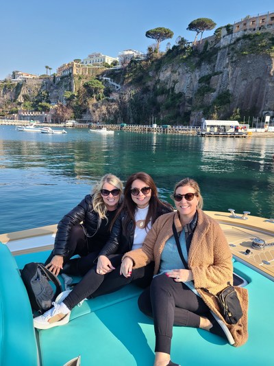 Michele Chubashvili in the middle with her travel group in Italy