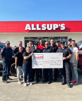 The Azle, TX Fire Department and EMS accept a donation from Yesway at the Allsup's Grand Opening, May 2022.